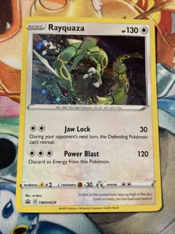 Rayquaza Pokemon TCG Sword And Shield Black Star Promo Holo Card #SWSH029 - Image 1