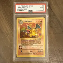 1999 Pokemon Base Set Shadowless Charizard Holo 4 PSA 9 Mint - Image 1