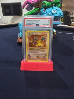 1999 POKEMON GAME SHADOWLESS #4 CHARIZARD-HOLO PSA 5 - Image 1