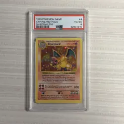 1999 POKEMON GAME SHADOWLESS #4 CHARIZARD-HOLO PSA 4 - Image 1