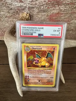 1999 POKEMON GAME SHADOWLESS #4 CHARIZARD-HOLO PSA 6 - Image 1