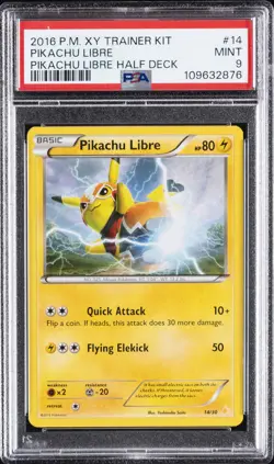 2016 POKEMON XY TRAINER KIT PIKACHU LIBRE HALF DECK #14 PIKACHU LIBRE PSA 9 - Image 1