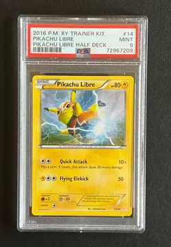2016 POKEMON XY TRAINER KIT PIKACHU LIBRE HALF DECK #14 PIKACHU LIBRE PSA 9 - Image 1