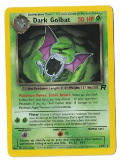 Dark Golbat 24/82 Team Rocket Non Holo Rare Pokemon Card WOTC 2000 LP - Image 1