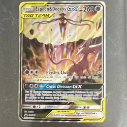 JUMBO Pokemon Espeon & Deoxys GX SM240 TAG TEAM Promo Holo Card 2019 - Image 1