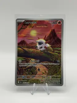 Pokemon TCG Larvesta Black Bolt Full Art Illustration Card IR 99/086 - Image 1