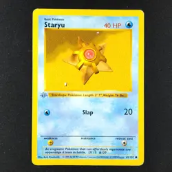 Staryu 65/102 - Base Set Shadowless Grey Stamp Error 1st Edition - Pokemon Card - Image 1