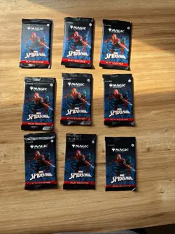 9x Spider-Man Magic the Gathering Booster Pack NEW - Image 1