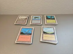 MTG Lot Of 100 Fourth Edition Basic Lands 20x Each - Image 1