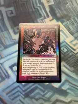 MTG Foil Tangle Wire Nemesis - Ring Indent And Horizontal Scratch On Back - Image 1