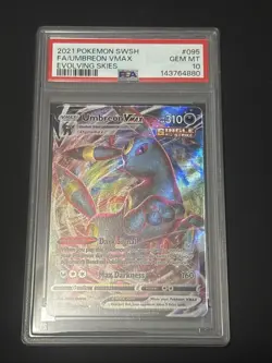 Pokemon 2021 Umbreon VMAX 095/203 Full Art Evolving Skies GEM MINT PSA 10 - Image 1