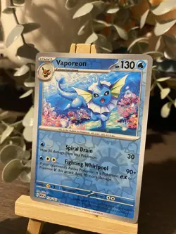 Vaporeon 134/165 Pokemon 151 2023 Rare Reverse Holo NM - Image 1