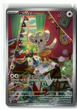 Minccino ⭐ 182/162 Holo Illustration Rare Temporal Forces 2024 Pokemon NM - Image 1