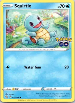 Squirtle Common Pokemon GO 015/078 LP - Image 1
