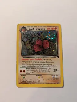 Dark Dugtrio 6/82 Team Rocket 2000 Holo Rare WOTC Pokemon Damaged DMG - Image 1