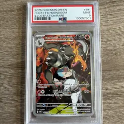 2025 Pokemon DRI Team Rocket's Houndoom Illustration Rare #191/182 PSA 9 - Image 1