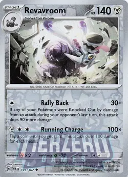 Pokemon Revavroom 125/167 Reverse Holo Near Mint - Image 1
