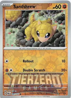 Pokemon Sandshrew 097/167 Reverse Holo Near Mint - Image 1