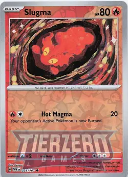 Pokemon Slugma 028/167 Reverse Holo Near Mint - Image 1