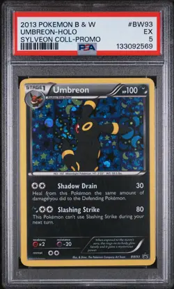 2013 POKEMON BLACK & WHITE PROMO SYLVEON COLLECTION #BW93 UMBREON-HOLO PSA 5 - Image 1