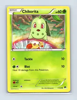 Chikorita 1/122 Common BREAKpoint Pokemon Lightly Played - Image 1