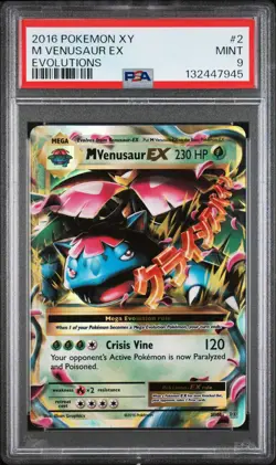 2016 Pokemon M Venusaur Ex #2/108 Evolutions PSA 9 - Image 1