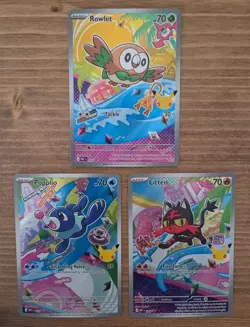 Pokemon First Partner Collection Series 1 - Gen 7: Rowlet, Litten, Popplio - NM - Image 1