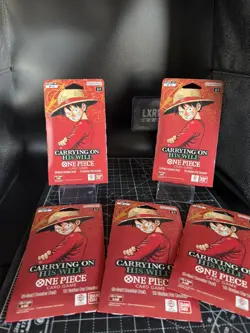 One Piece OP-13 Carrying on His Will Sleeved Booster Packs LOT 5 ENGLISH Sealed - Image 1