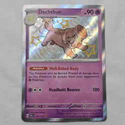 Dachsbun 161/091 NM Pokemon Card – Shiny Rare Paldean Fates - Image 1