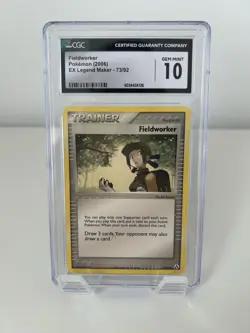 Pokemon Fieldworker Trainer Card EX Legend Maker 73/92 CGC Gem Mint 10 (POP 17) - Image 1