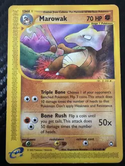 Pokemon Marowak Aquapolis 54/147 Uncommon Stage 1 70 HP Regular Card 2002 - Image 1