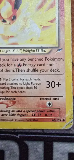 Light Flareon - 46/105 - Uncommon - Pokemon Neo Destiny - HP - Image 5