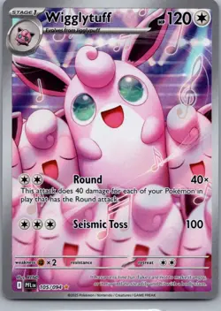 Wigglytuff 105/094 Illustration Rare Phantasmal Flames Pokemon Holo Near Mint - Image 1