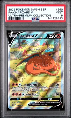 Pokemon TCG Charizard v SWSH260 Black Star Promo Holo PSA 9 Mint - Image 1