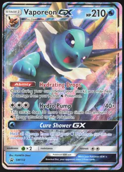 Sun & Moon Promo Vaporeon GX - SM172 Holo Promo Pokemon DMG - Image 1
