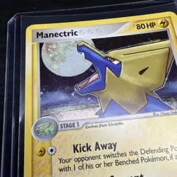 Pokemon TCG Manectric 8/100 Crystal Guardians EX Holo Galaxy Swirl Card 🍭💫🍥 - Image 2