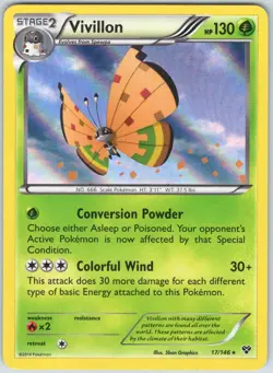 Vivillon 17/146 Holo Rare XY Pokemon NM - Image 1