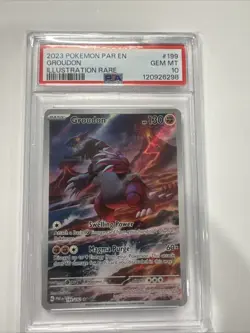2023 POKEMON PAR EN PARADOX RIFT ILLUSTRATION RARE #199 GROUDON PSA 10 - Image 1