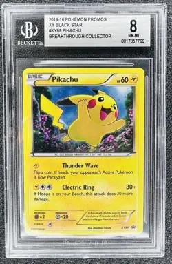 2015 POKEMON XY BLACK STAR PROMO BREAKTHROUGH #XY89 PIKACHU-HOLO BGS 8 - Image 1