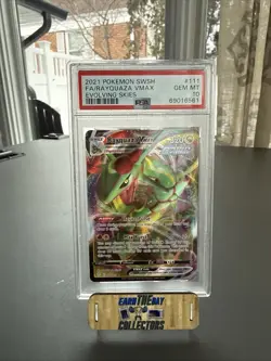 2021 POKEMON SWORD & SHIELD EVOLVING SKIES #111 FULL ART/RAYQUAZA VMAX PSA 10 - Image 1