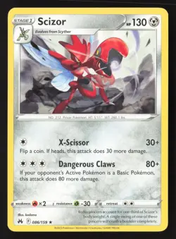 Scizor 086/159 Rare Crown Zenith Pokemon Near Mint - Image 1