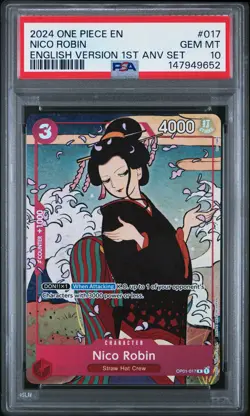 2024 ONE PIECE ENGLISH VERSION 1ST ANNIVERSARY SET #017 NICO ROBIN PSA 10 - Image 1