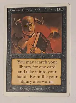 MTG Demonic Tutor Unlimited Rare Magic The Gathering 1993 1994 - Image 5
