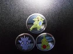 Pokemon Magazine Promo Ginpika Himitsu Mini Card x3 Tyranitar Evolutions #2982 - Image 1