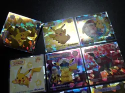 Pokemon Wafer Promo Holo Sticker x9 Pikachu etc #5001 - Image 2