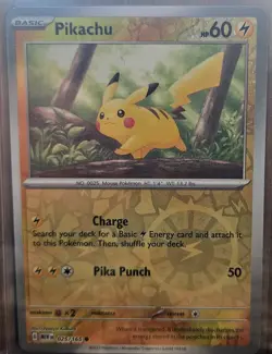 Pokemon TCG Pikachu 025/165 Reverse Cosmos Holo Scarlet & Violet 151 - Image 1