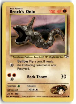 2000 Pokemon - Gym Heroes Brock’s Onix #69/132 - Image 1