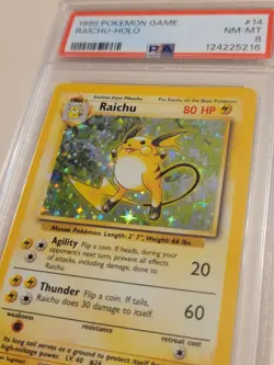 Raichu - Pokemon Base Set #14 - Holo - Near Mint to Mint PSA 8 - Image 3