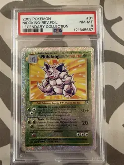 Pokemon TCG 2002 Nidoking Legendary Collection Reverse Holo 31/110 PSA 8 - Image 1