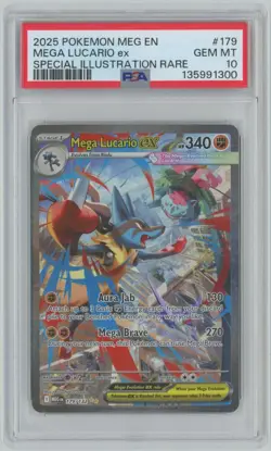 2025 Pokemon MEG EN Special Illustration Rare PSA 10 Mega Lucario ex #179 PSA 10 - Image 1
